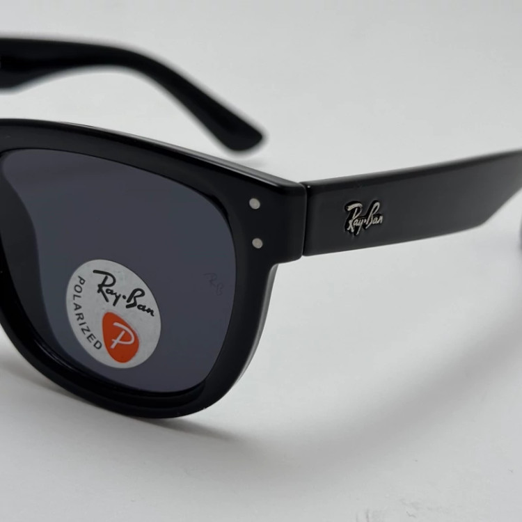 تصویر عینک آفتابی ریبن ویفرر ریورس پلاریزه تمام مشکی به همراه پک کامل ریبن Rayban WAYFARER REVERSE RB 0502S