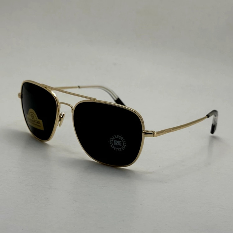 تصویر عینک آفتابی خلبانی رندولف شیشه سنگ آنتی رفلکس مشکی فریم طلایی فول پک RANDOLPH AVIATOR RE 58 24K GOLD