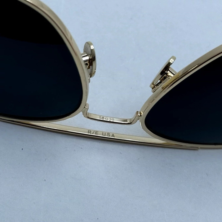 تصویر عینک آفتابی خلبانی رندولف شیشه سنگ آنتی رفلکس مشکی فریم طلایی فول پک RANDOLPH AVIATOR RE 58 24K GOLD