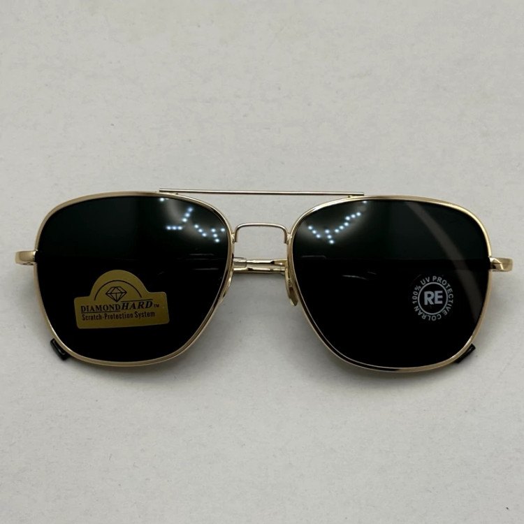 تصویر عینک آفتابی خلبانی رندولف شیشه سنگ آنتی رفلکس مشکی فریم طلایی فول پک RANDOLPH AVIATOR RE 58 24K GOLD