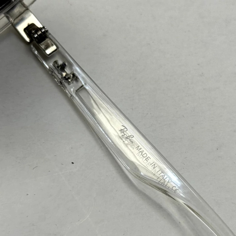 تصویر عینک آفتابی ریبن فراری مستطیلی کریستالی شفاف با پک کامل Rayban Ferrari c287