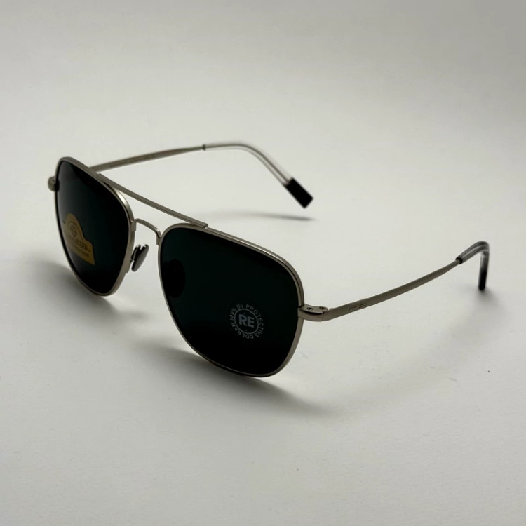 تصویر عینک آفتابی خلبانی رندولف شیشه سنگ آنتی رفلکس مشکی نقره ای فول پک RANDOLPH AVIATOR RE 58 24K WHITE GOLD