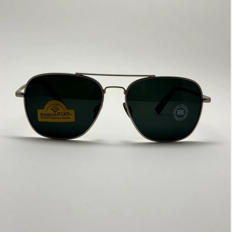 تصویر عینک آفتابی خلبانی رندولف شیشه سنگ آنتی رفلکس مشکی نقره ای فول پک RANDOLPH AVIATOR RE 58 24K WHITE GOLD
