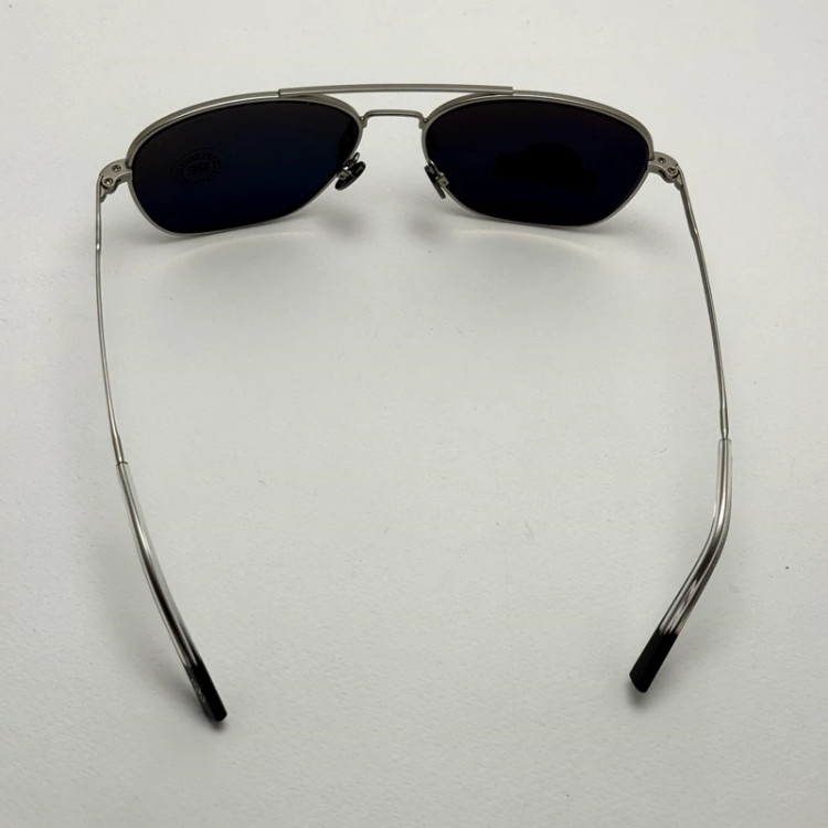 تصویر عینک آفتابی خلبانی رندولف شیشه سنگ آنتی رفلکس مشکی نقره ای فول پک RANDOLPH AVIATOR RE 58 24K WHITE GOLD