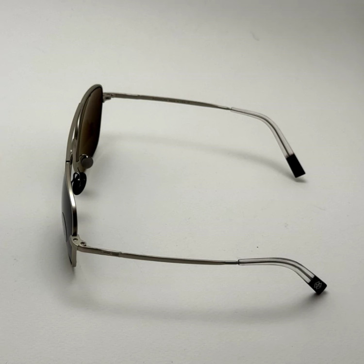 تصویر عینک آفتابی خلبانی رندولف شیشه سنگ آنتی رفلکس مشکی نقره ای فول پک RANDOLPH AVIATOR RE 58 24K WHITE GOLD