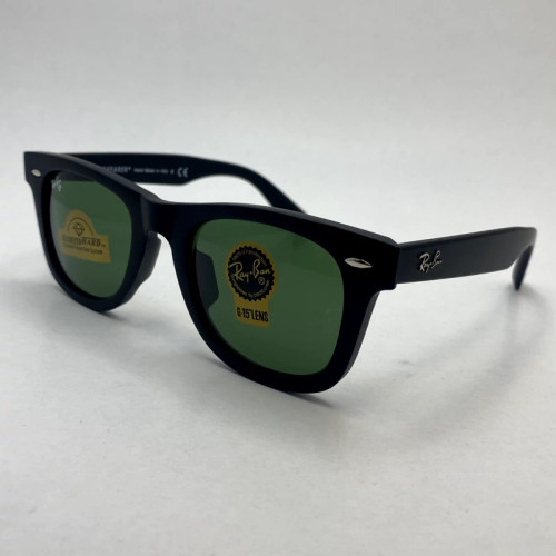 تصویر عینک آفتابی ویفرر ریبن rayban WAYFARER شیشه سنگ سبز فریم مات سایز 50 به همراه پک کامل اورجینال RB 2140