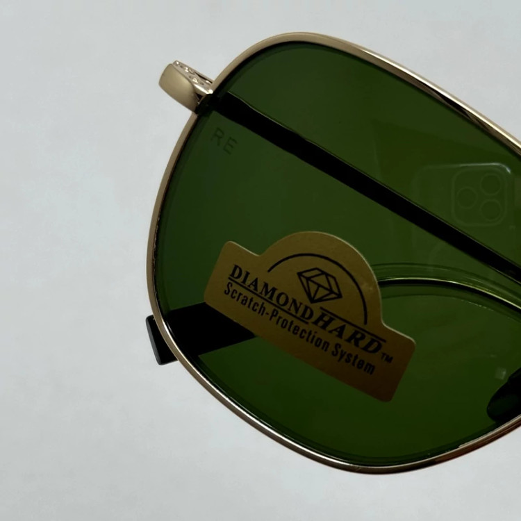 تصویر عینک آفتابی خلبانی رندولف شیشه سنگ آنتی رفلکس سبز فریم طلایی فول پک اصلی RANDOLPH AVIATOR RE 58 24K GOLD