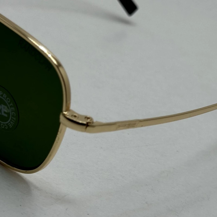 تصویر عینک آفتابی خلبانی رندولف شیشه سنگ آنتی رفلکس سبز فریم طلایی فول پک اصلی RANDOLPH AVIATOR RE 58 24K GOLD