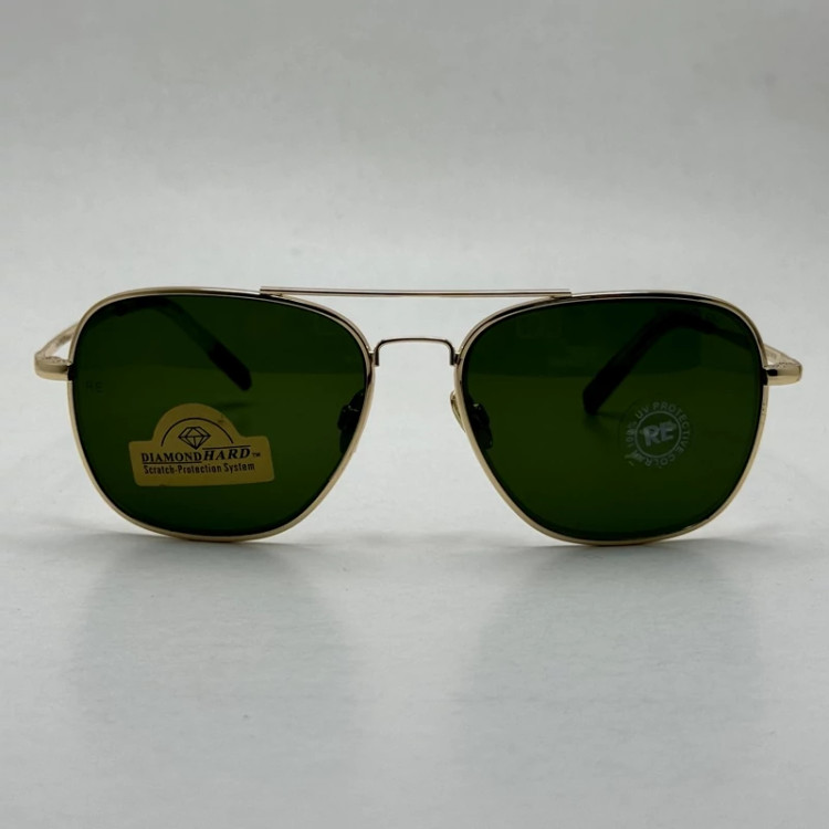 تصویر عینک آفتابی خلبانی رندولف شیشه سنگ آنتی رفلکس سبز فریم طلایی فول پک اصلی RANDOLPH AVIATOR RE 58 24K GOLD