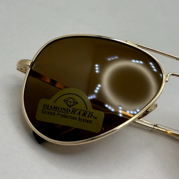 تصویر عینک آفتابی خلبانی رندولف شیشه سنگ مدل کانکورد آنتی رفلکس قهوه ای طلایی فول پک RANDOLPH CONCORD CR 231 24K GOLD