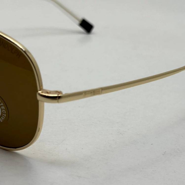 تصویر عینک آفتابی خلبانی رندولف شیشه سنگ مدل کانکورد آنتی رفلکس قهوه ای طلایی فول پک RANDOLPH CONCORD CR 231 24K GOLD