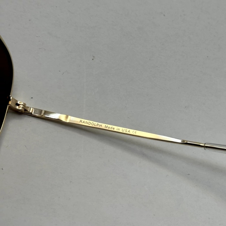 تصویر عینک آفتابی خلبانی رندولف شیشه سنگ مدل کانکورد آنتی رفلکس قهوه ای طلایی فول پک RANDOLPH CONCORD CR 231 24K GOLD