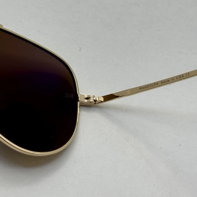 تصویر عینک آفتابی خلبانی رندولف شیشه سنگ مدل کانکورد آنتی رفلکس قهوه ای طلایی فول پک RANDOLPH CONCORD CR 231 24K GOLD