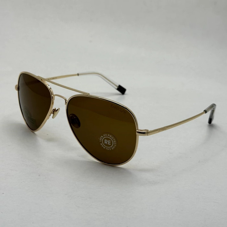 تصویر عینک آفتابی خلبانی رندولف شیشه سنگ مدل کانکورد آنتی رفلکس قهوه ای طلایی فول پک RANDOLPH CONCORD CR 231 24K GOLD