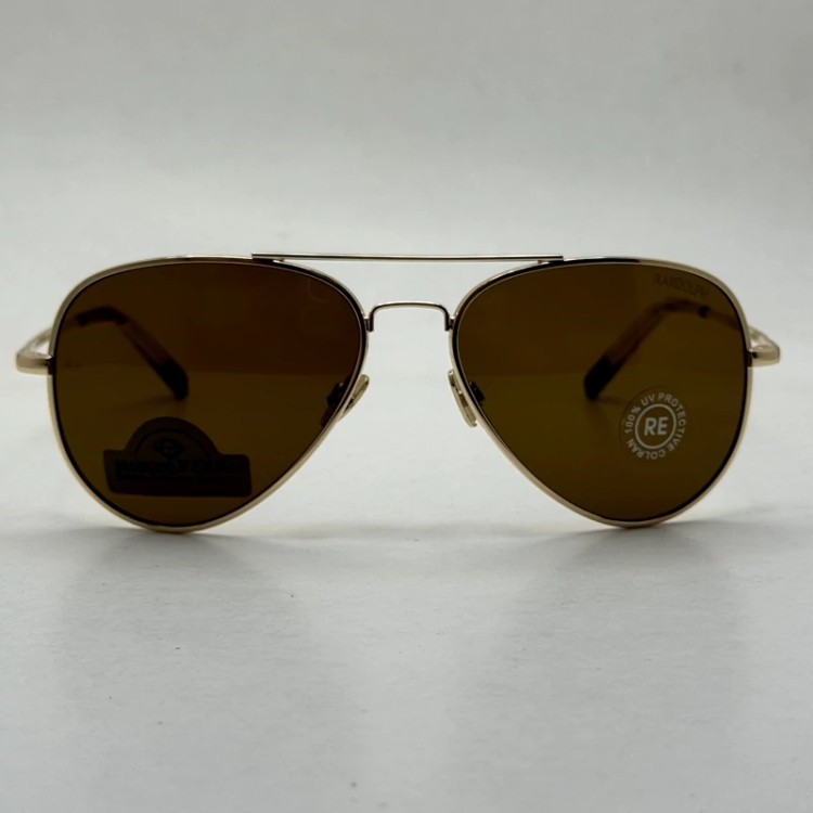 تصویر عینک آفتابی خلبانی رندولف شیشه سنگ مدل کانکورد آنتی رفلکس قهوه ای طلایی فول پک RANDOLPH CONCORD CR 231 24K GOLD