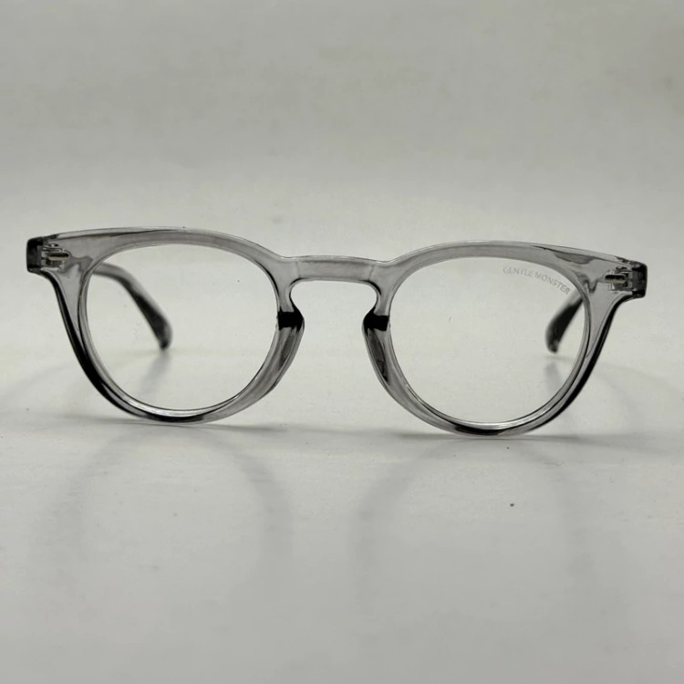 تصویر فریم عینک بلوکات طبی گرد جنتل مانستر طوسی ZN 3595 به همراه کاور پارچه ای و دستمال