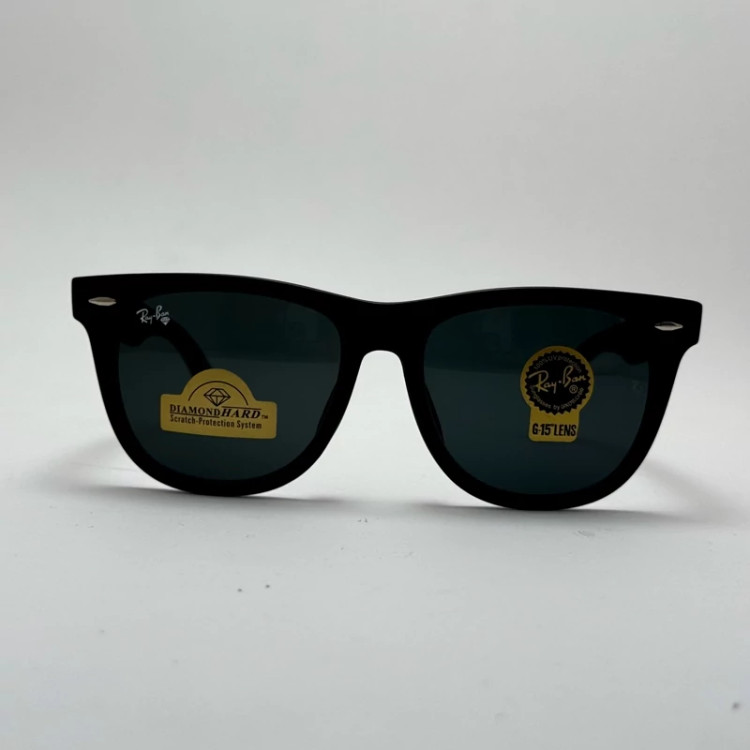 تصویر عینک آفتابی ریبن ویفرر شیشه سنگ مشکی مات به همراه پک کامل ریبن Rayban WAYFARER RB 2140 سایز 54