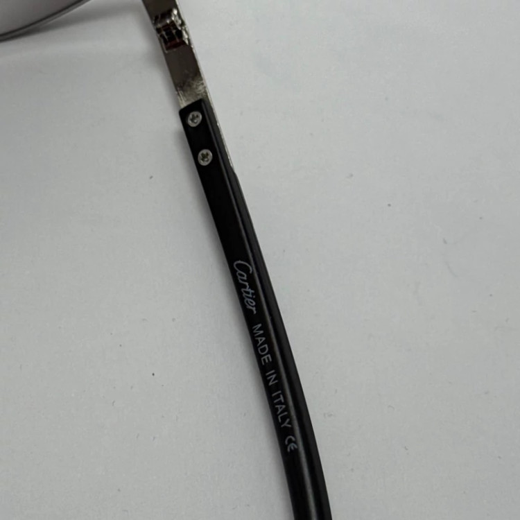 تصویر عینک آفتابی مردانه کارتیر Cartier مدل Santos مشکی نقره ای