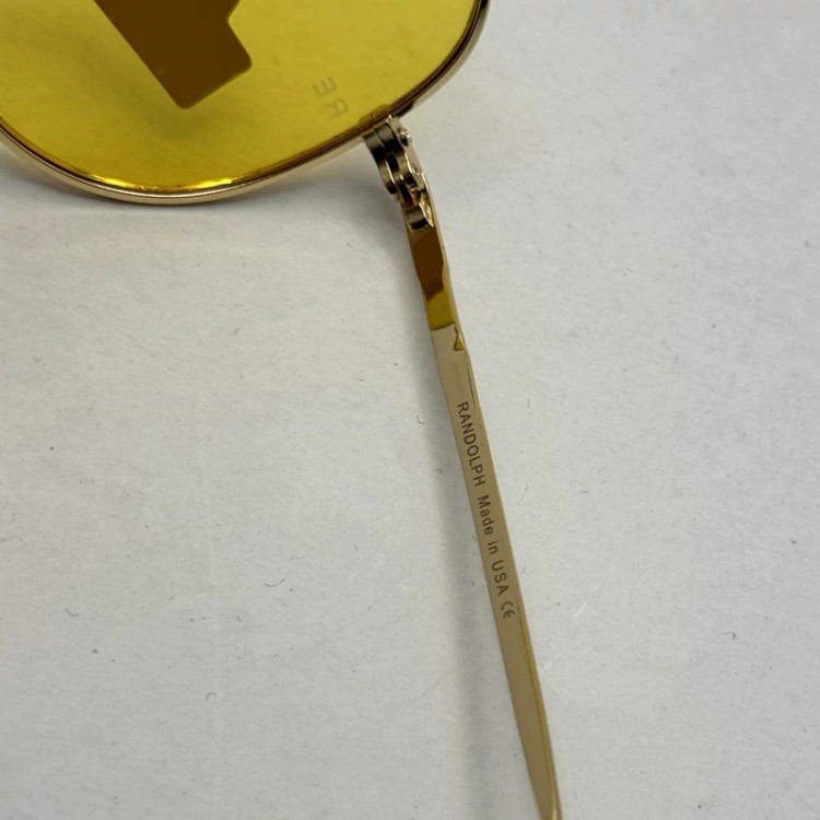تصویر عینک آفتابی و شب خلبانی رندولف شیشه سنگ مدل کانکورد عدسی زرد فریم طلایی فول پک RANDOLPH CONCORD CR 231 24K GOLD