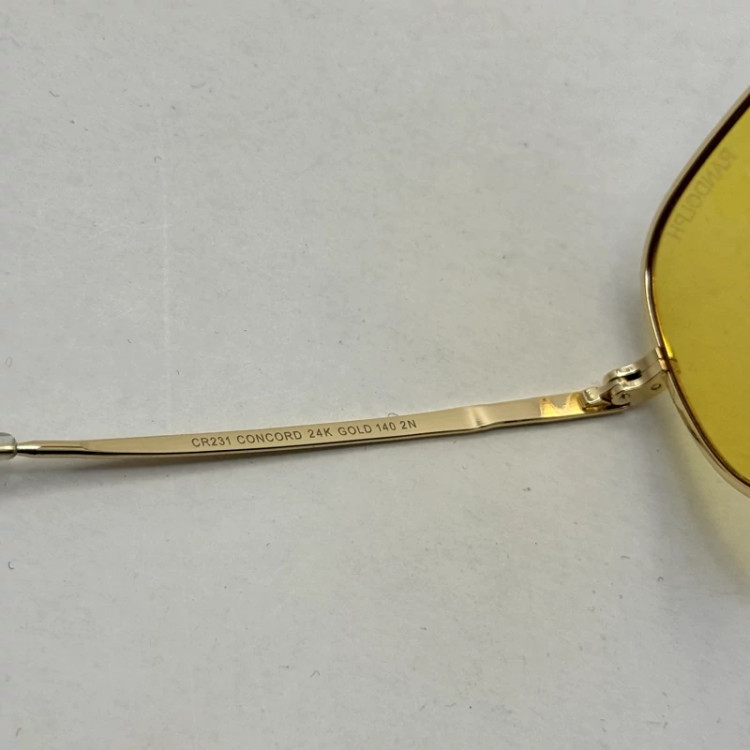 تصویر عینک آفتابی و شب خلبانی رندولف شیشه سنگ مدل کانکورد عدسی زرد فریم طلایی فول پک RANDOLPH CONCORD CR 231 24K GOLD