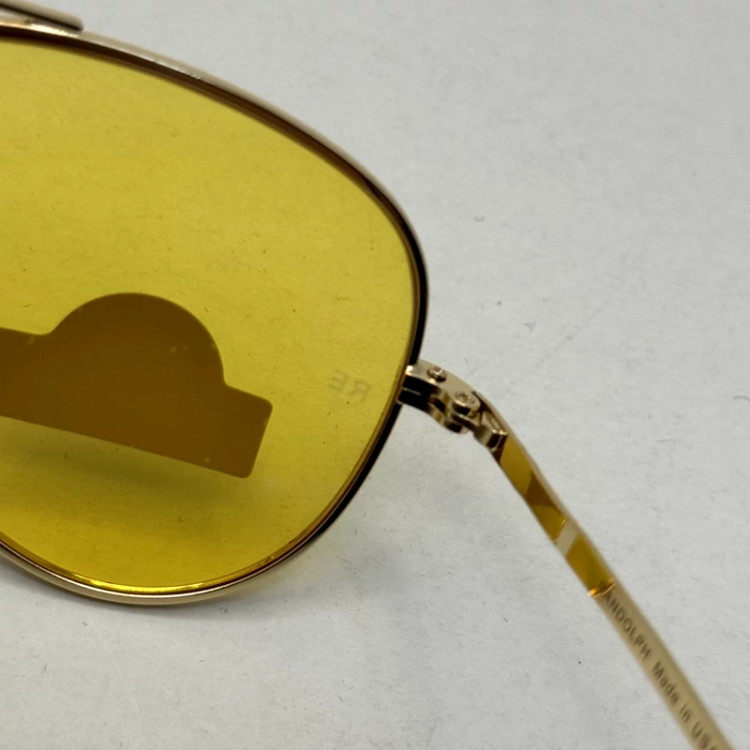 تصویر عینک آفتابی و شب خلبانی رندولف شیشه سنگ مدل کانکورد عدسی زرد فریم طلایی فول پک RANDOLPH CONCORD CR 231 24K GOLD