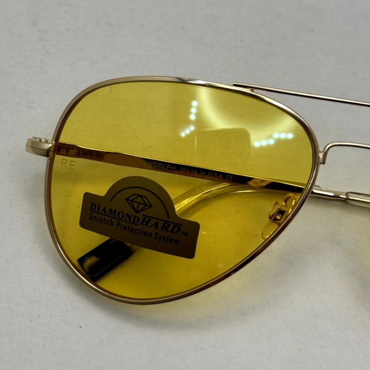 تصویر عینک آفتابی و شب خلبانی رندولف شیشه سنگ مدل کانکورد عدسی زرد فریم طلایی فول پک RANDOLPH CONCORD CR 231 24K GOLD