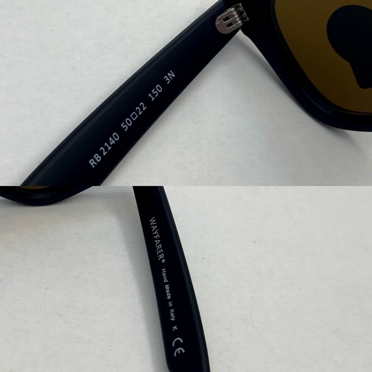 تصویر عینک آفتابی ویفرر ریبن rayban WAYFARER شیشه سنگ قهوه ای فریم مات سایز 50 به همراه پک کامل اورجینال RB2140