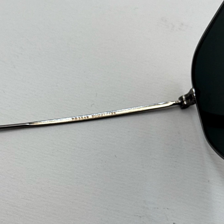 تصویر عینک ریبن هگزونال شیشه سنگ فریم نوک مدادی عدسی مشکی به همراه پک کامل ریبن کد Rayban RB 3548