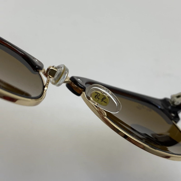 تصویر عینک ریبن rayban کلاب مستر شیشه سنگ قهوه ای طلایی با پک کامل ریبن RB 3016