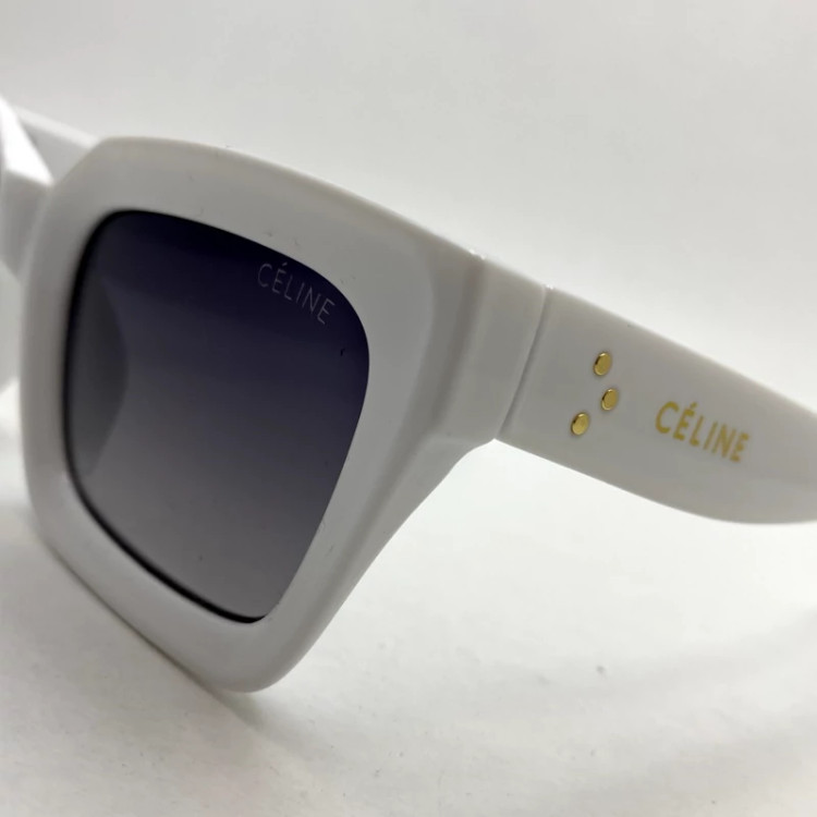 تصویر عینک آفتابی سلین سفید به همراه کاور و دستمال مخصوص رایگان