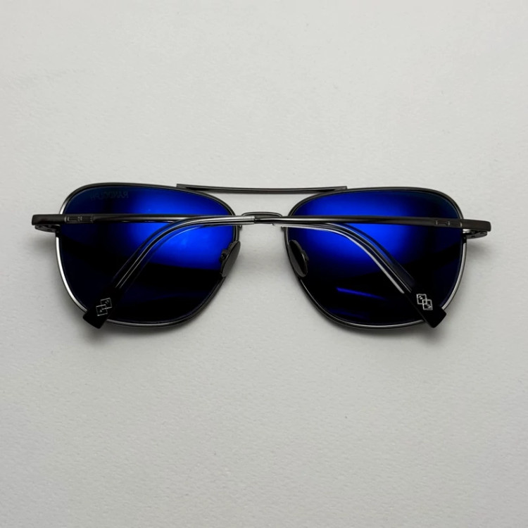 تصویر عینک آفتابی خلبانی رندولف شیشه سنگ آنتی رفلکس مشکی فریم نوک مدادی فول پک RANDOLPH AVIATOR RE 58 24K WHITE GOLD