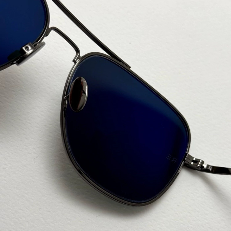 تصویر عینک آفتابی خلبانی رندولف شیشه سنگ آنتی رفلکس مشکی فریم نوک مدادی فول پک RANDOLPH AVIATOR RE 58 24K WHITE GOLD