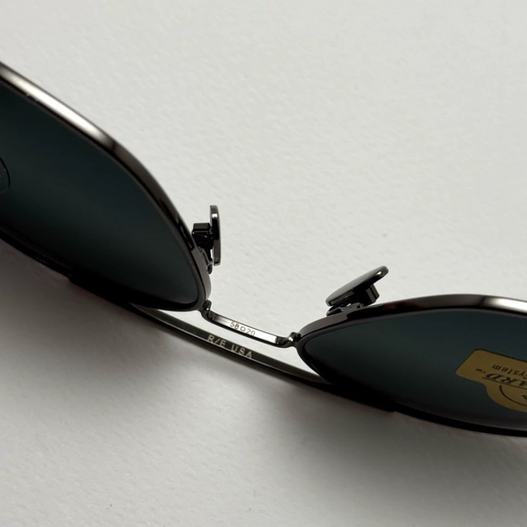 تصویر عینک آفتابی خلبانی رندولف شیشه سنگ آنتی رفلکس مشکی فریم نوک مدادی فول پک RANDOLPH AVIATOR RE 58 24K WHITE GOLD