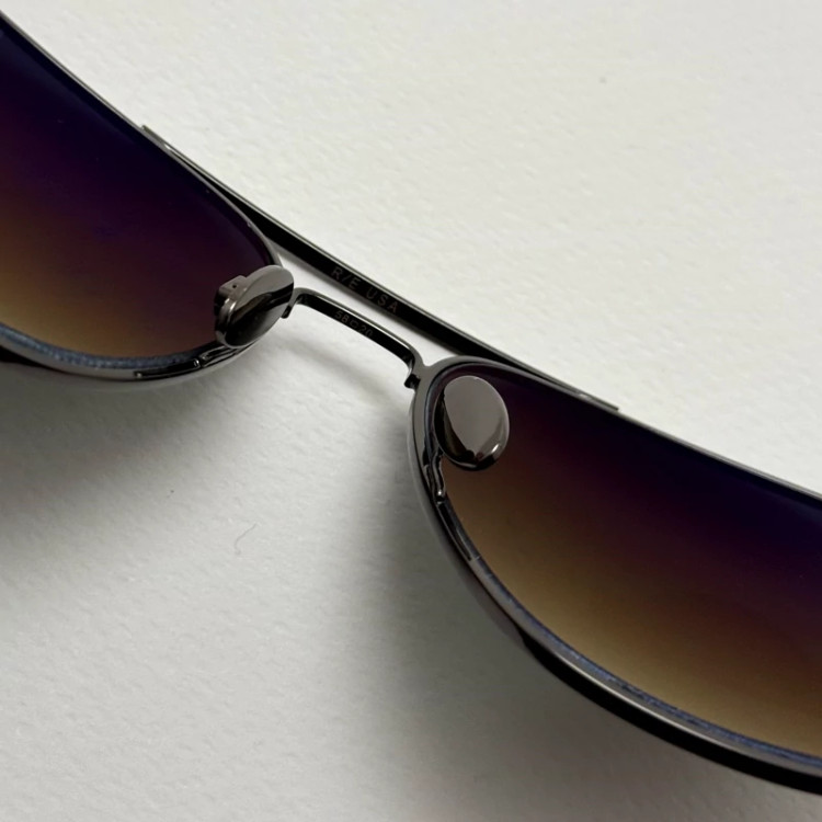 تصویر عینک آفتابی خلبانی رندولف شیشه سنگ آنتی رفلکس مشکی فریم نوک مدادی فول پک RANDOLPH AVIATOR RE 58 24K WHITE GOLD