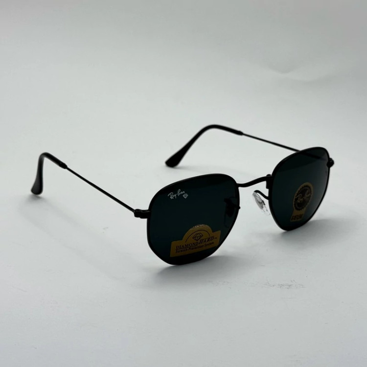 تصویر عینک ریبن هگزونال شیشه سنگ تمام مشکی به همراه پک کامل ریبن کد Rayban RB 3548