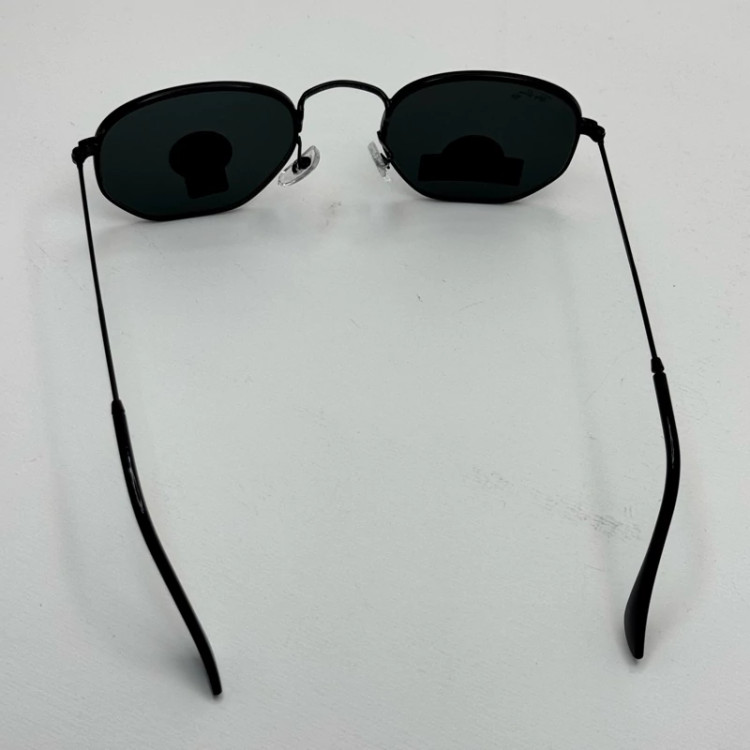 تصویر عینک ریبن هگزونال شیشه سنگ تمام مشکی به همراه پک کامل ریبن کد Rayban RB 3548