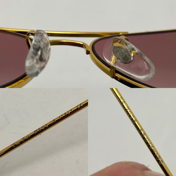 تصویر عینک ریبن خلبانی شیشه سنگ صورتی با پک کامل اورجینال ریبن