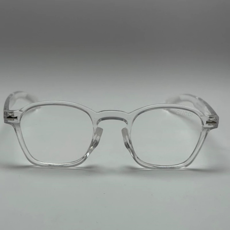 تصویر فریم عینک بلوکات طبی گوچی GUCCI کریستالی شفاف - مخصوص کار با سیستم و موبایل و کامپیوتر - فیلتر نور آبی - ارسال رایگان