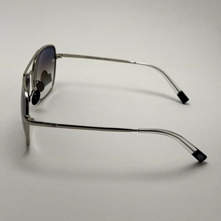 تصویر عینک آفتابی خلبانی رندولف شیشه سنگ آنتی رفلکس آبی هایلایت نقره ای فول پک RANDOLPH AVIATOR RE 58 24K WHITE GOLD