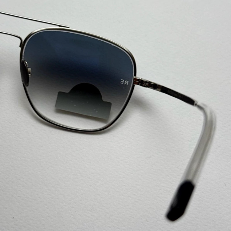 تصویر عینک آفتابی خلبانی رندولف شیشه سنگ آنتی رفلکس آبی هایلایت نقره ای فول پک RANDOLPH AVIATOR RE 58 24K WHITE GOLD