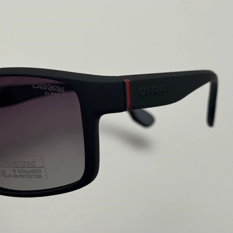 تصویر عینک آفتابی پلاریزه اسپرت کررا CARRERA مشکی مناسب رانندگی به همراه کاور پارچه ای و دستمال نانو مخصوص کد 2218