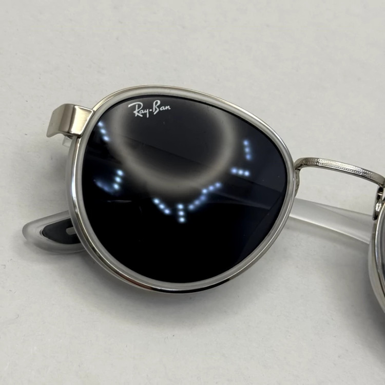 تصویر عینک آفتابی گرد ریبن فراری کریستالی با پک کامل Rayban Ferrari RB3705