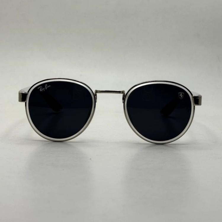 تصویر عینک آفتابی گرد ریبن فراری کریستالی با پک کامل Rayban Ferrari RB3705