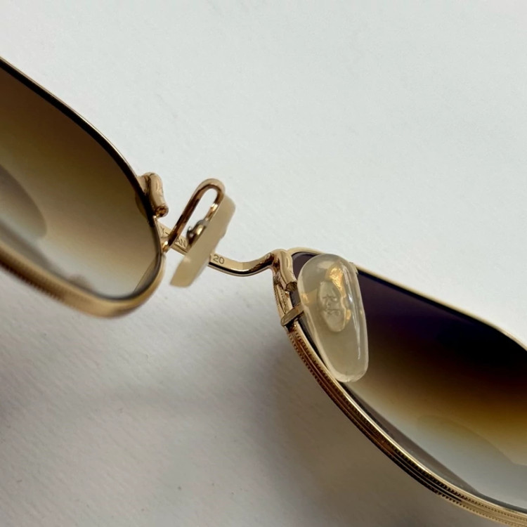 تصویر عینک ریبن شیشه سنگ هگزونال قهوه ای هایلایت آنتی رفلکس به همراه پک کامل ریبن کد Rayban RB 3548