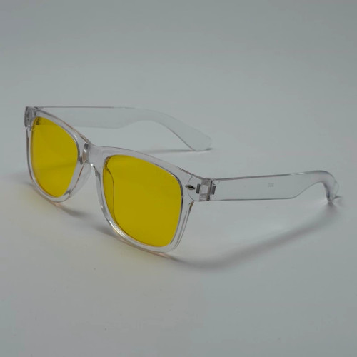 تصویر عینک شب و روز کریستالی زرد مستطیلی کد 18