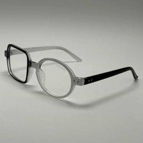 تصویر فریم عینک طبی بلوکات سلین Celine مربع دایره ای سفید مشکی