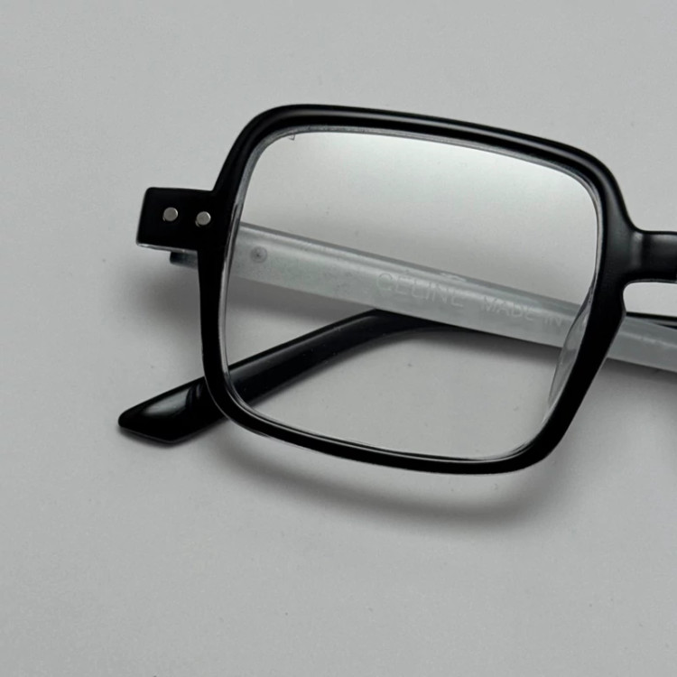 تصویر فریم عینک طبی بلوکات سلین Celine مربع دایره ای سفید مشکی