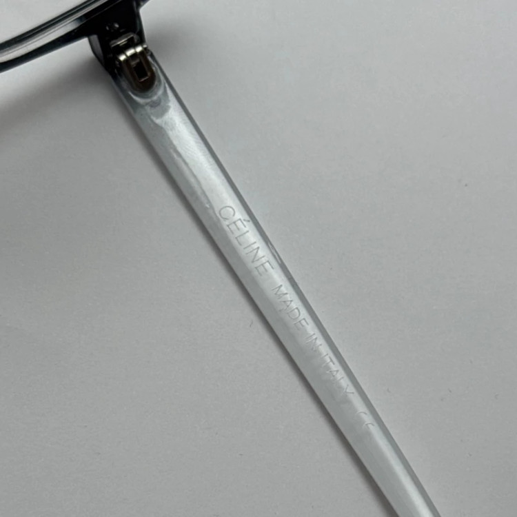 تصویر فریم عینک طبی بلوکات سلین Celine مربع دایره ای سفید مشکی