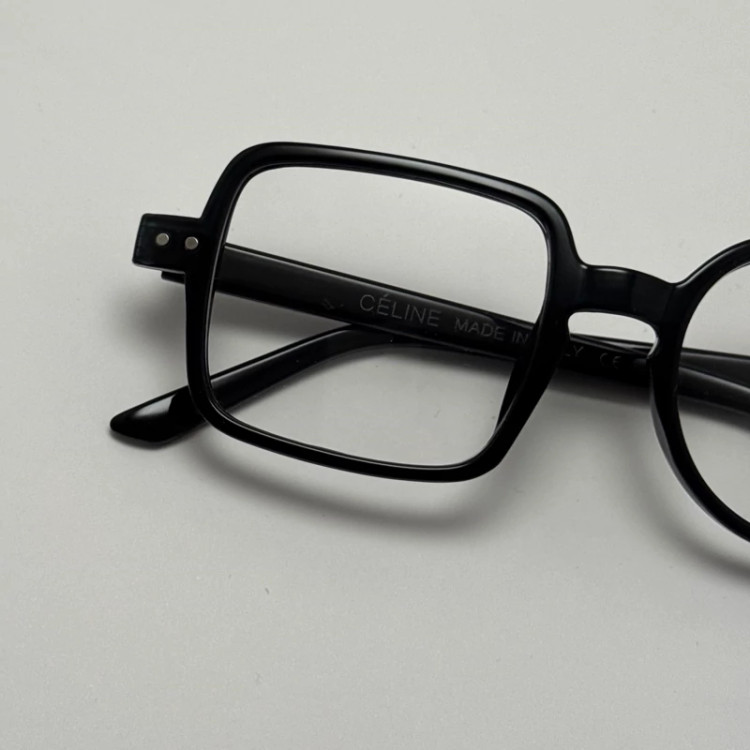 تصویر فریم عینک طبی بلوکات سلین Celine مربع دایره ای تمام مشکی