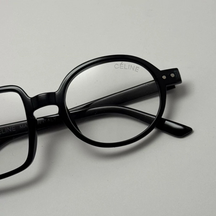 تصویر فریم عینک طبی بلوکات سلین Celine مربع دایره ای تمام مشکی